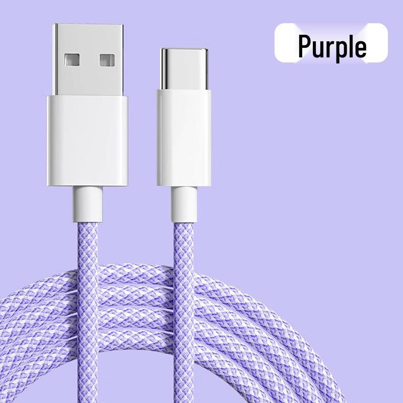 60W Fast Charging Braided Type-C Cable for Huawei & Apple Phones/Tablets 0.3m