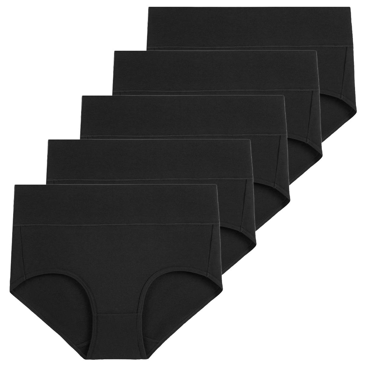 

Molasus 5 шт Жіночі бавовняні трусики Безшовна білизна З високою посадкою Повна посадка Набір жіночих трусів Дихаючі трусики Великий розмір XL&5pcs