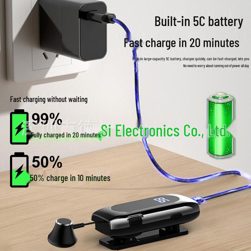 K55 Bluetooth 5.0 Clip-On Retractable Earbuds: Smart, Universal, Ideal for Business and Sports