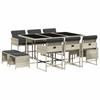 VidaXL Ensemble à Manger de Jardin avec Coussins 11 pcs, Table et Chaise de Terrasse, Meubles de Patio, Mobilier 3211331