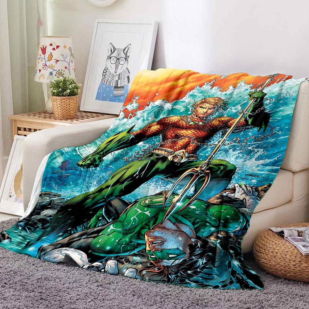 1pc Aquaman, Trident Flannel Throw Blanket Soft, Warm & Cozy for Couch, Bed, Office, and Travel Versatile All Season Gift, Christmas Present