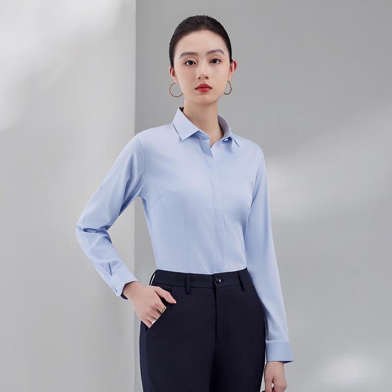 Teloman Wrinkle-Free Silk Blend Business Long-Sleeve Shirt S