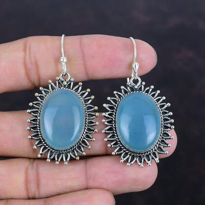 Aquamarine Earring Gemstone Earrings Decent Jewelry 925 Sterling Silver Earring Handmade Earring Aquamarine Jewelry Unique Earring For Gifts