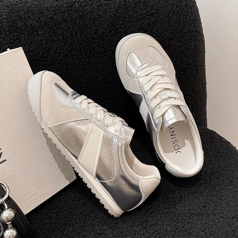 

Forrest Gump shoes women s summer thin breathable little white shoes 2025 new ballet training shoes lightweight dad shoes 40 серебряный