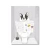 French Bulldog In Toilet Canvas Painting Poster Funny Bathroom Rules Sign Nordic Butt Chart Toilet Humor Wall Art Home Decor