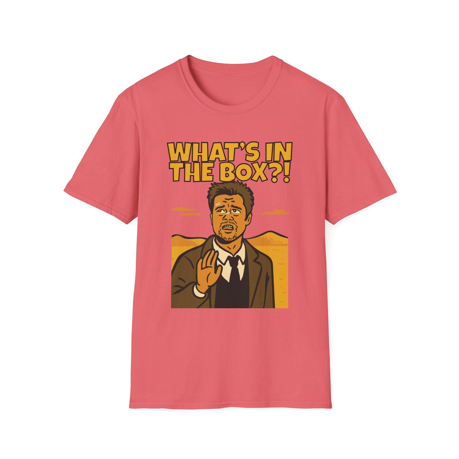 Brad Pitt Seven (Se7en) What s in the Box?! Unisex Softstyle T-Shirt L