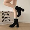 Vintage Platform Thick Heels Women Ankle Boots Street Style Stripper Party Modern Short Botas Para Mujer Autumn Winter Shoes