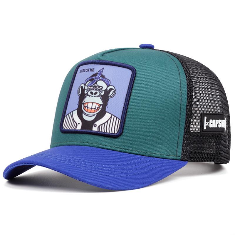 Animal Patch Trucker Hat for Men Women, Breathable Mesh Baseball Cap, Adjustable Snapback Sun Hat L