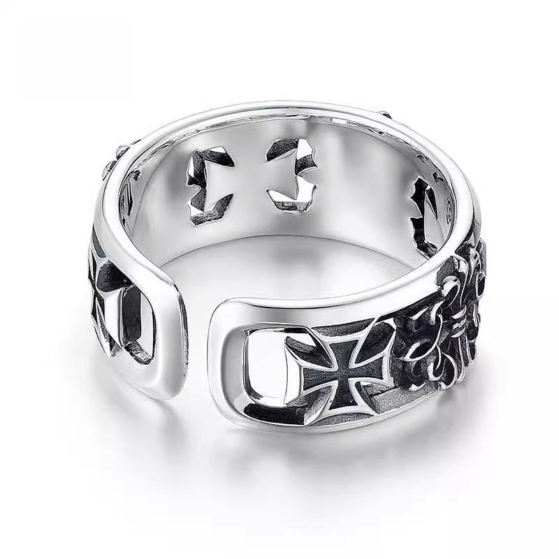 1Pcs Bague Homme Rings Cross Figure Para Hombres  Vintage Y2k Anel Punk Gothic Couple Ring Adjustable Nuevo En Anill