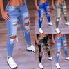 Women Color Hole Low Waist Jeans Flares Fashion Pants Trouser
