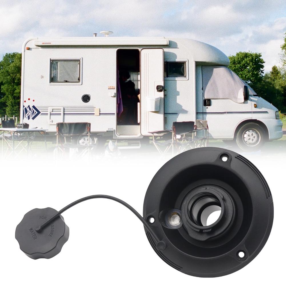 Schwerkraft Frischwasser Einfüllstutzen Einlass Kunststoff Wohnmobil Rund Frischwasser Schwerkraftstutzen für Wohnmobil Wohnwagen Anhänger Wohnwagen Teile