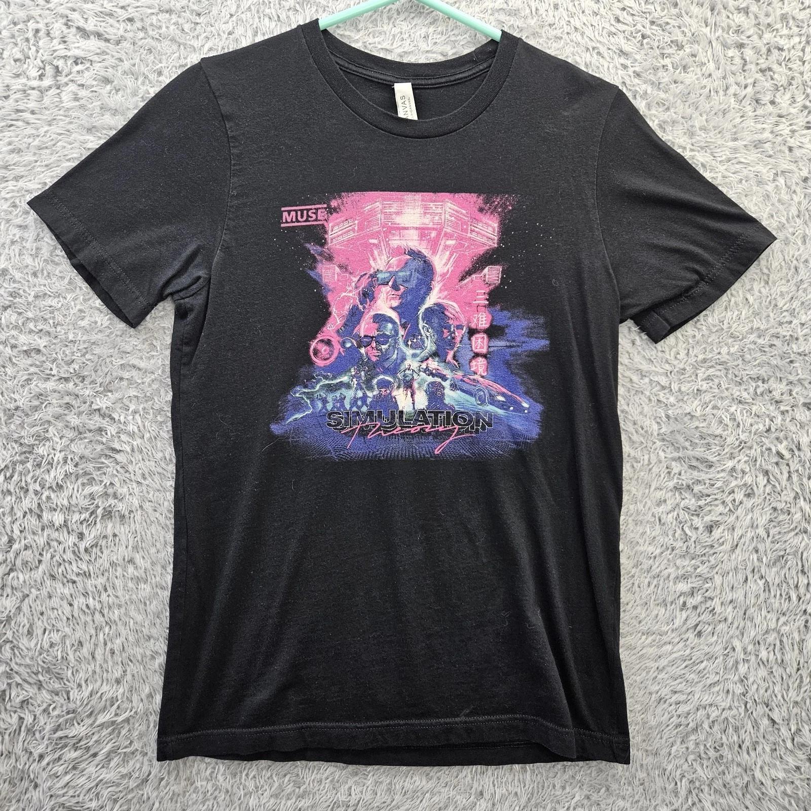 MUSE 100% Cotton T-shirt Mens Tees Top Simulation Theory Tour 2019 Medium Cotton Black Alternative Rock S