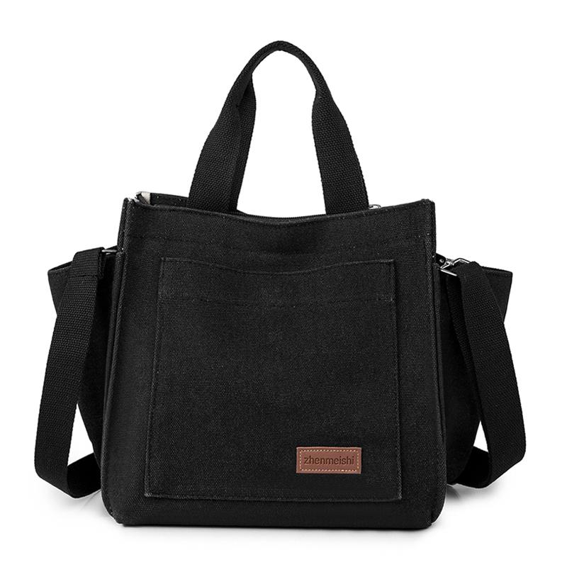 

Холщовая сумка Женская сумка большой вместимости Сумка для покупок Женская сумка через плечо Большая сумка чёрный