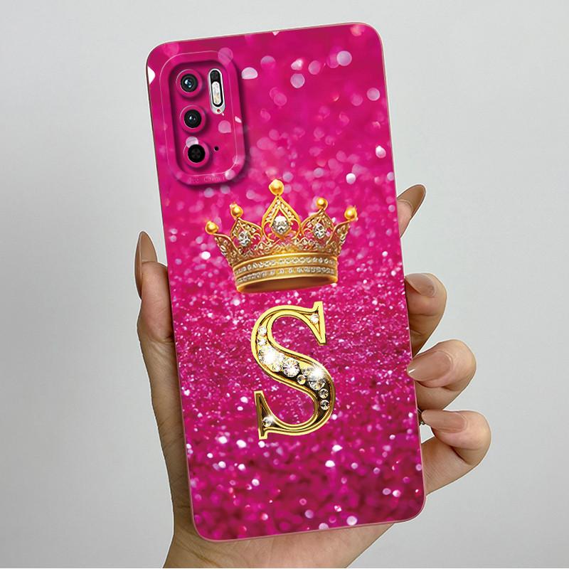 For Redmi Note 10 5G Note 10T 5G Fashion Initial Letter Couple Phone Case Redmi Note10 5G 10T Soft Silicone TPU Protective Case