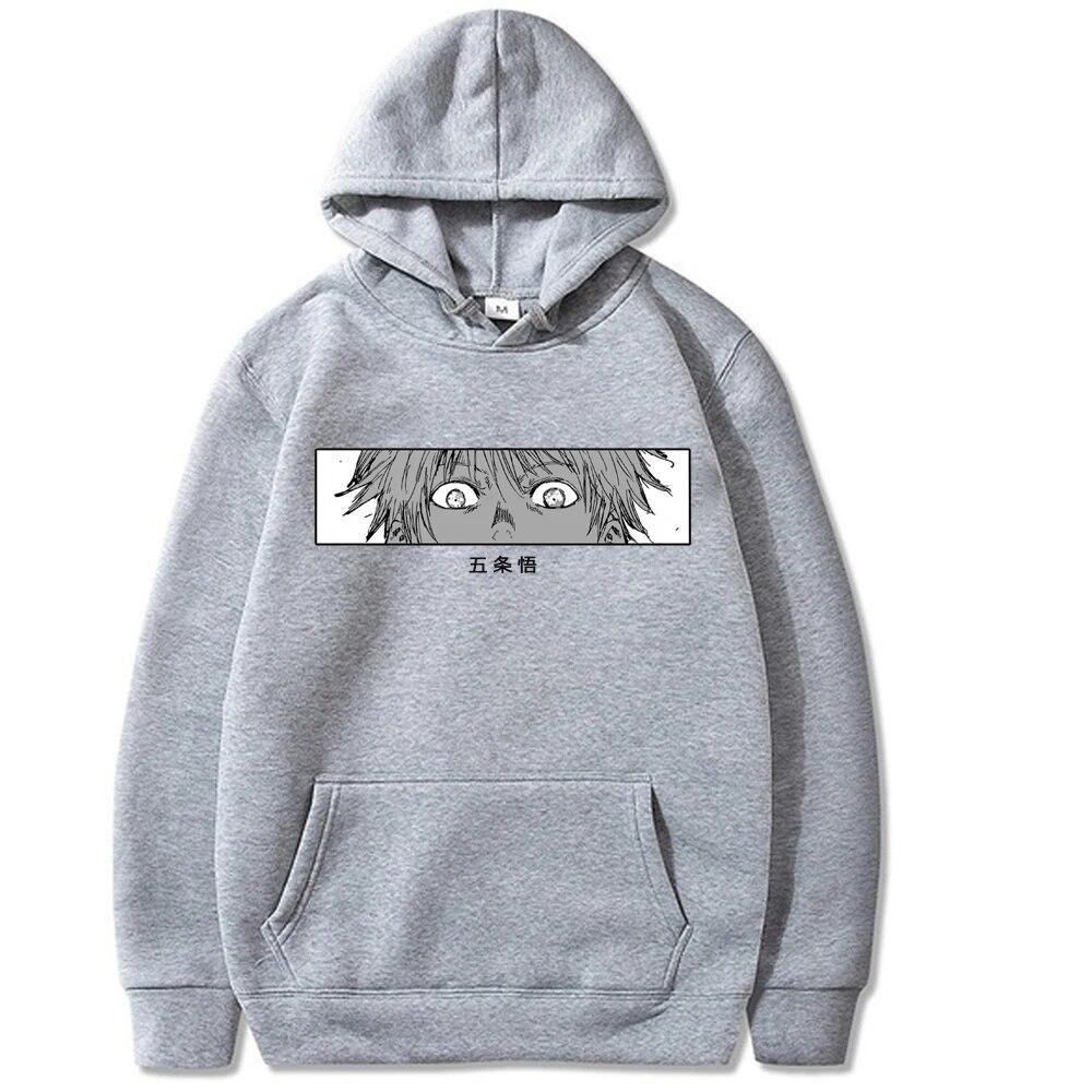 Jujutsu Kaisen Satoru Gojo Eyes Hoodie Japanese Anime Long Sleeves Loose Sweatshirt Unisex Unisex