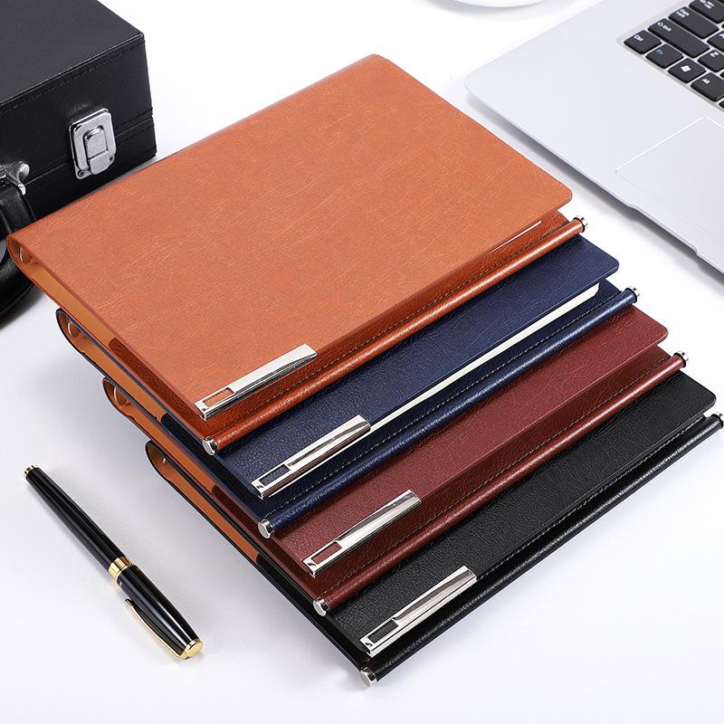 Tri-Fold 6-Ring Binder Cover in PU Leather for Notebooks, Business Diaries, and Gifts