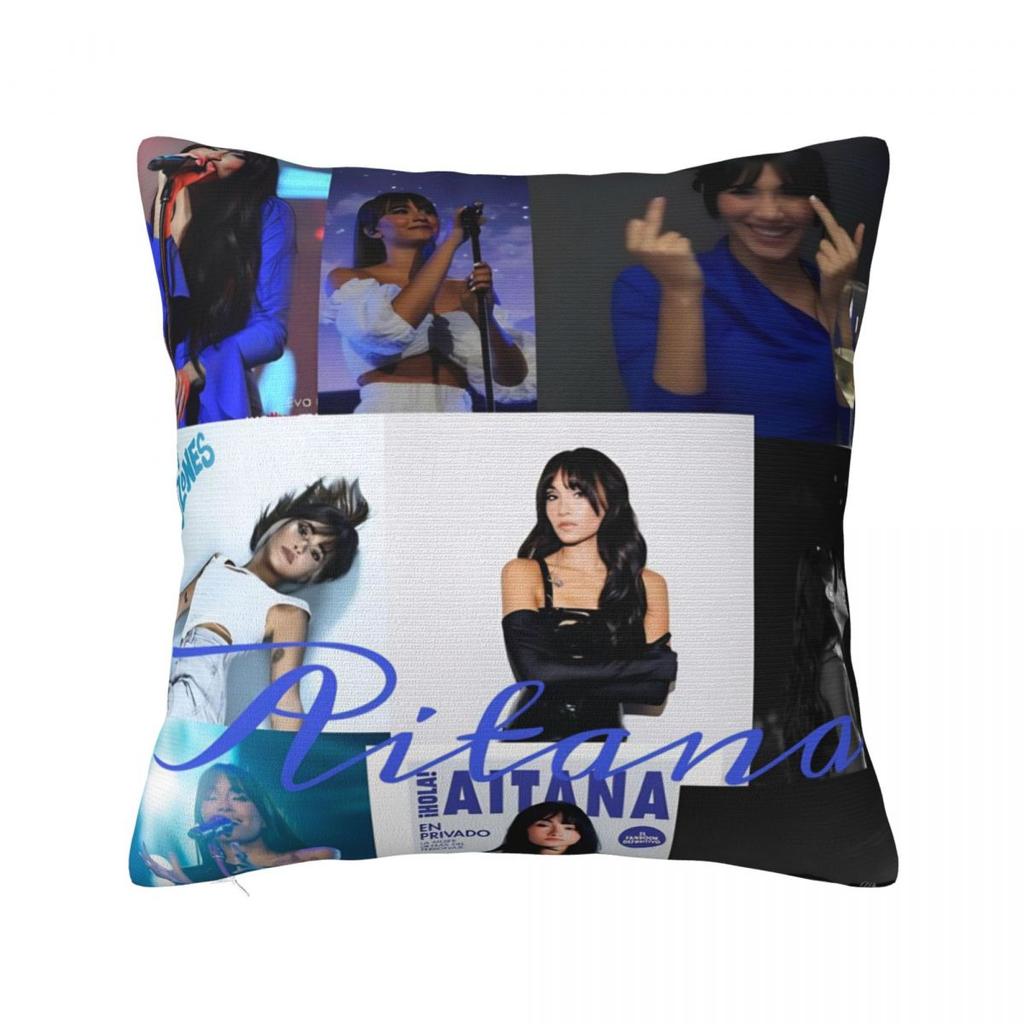 Aitana Spanish Music Singer Photo Pattern Pillow Cover Cushion Cover Square Pillow Case Morden Pillowcases For Living Room Chair