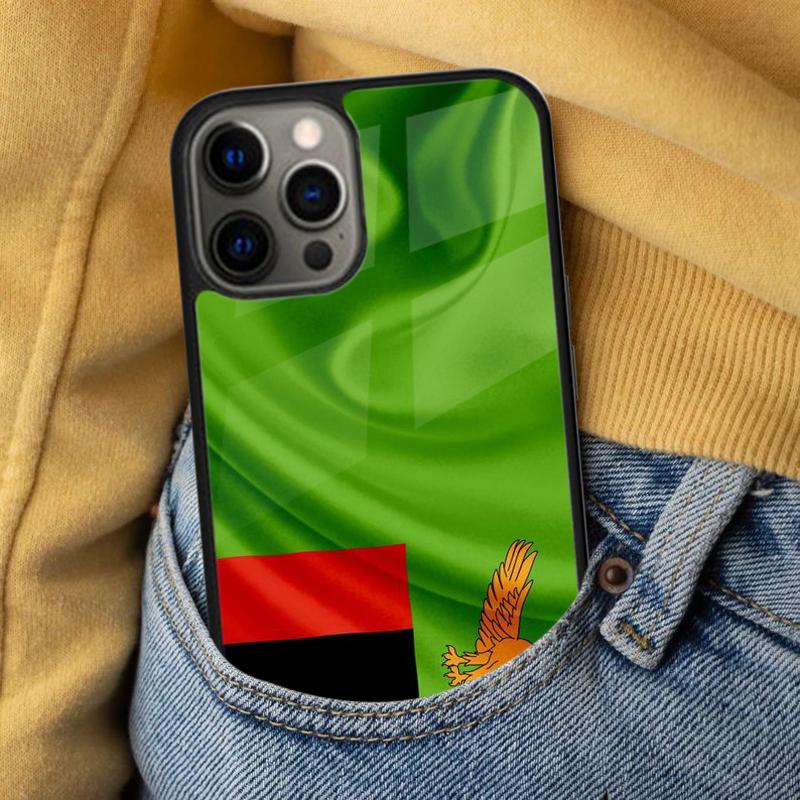Zambia Flagge Weiche Handyhülle für iPhone 17 Air 16e Pro max 15 Pro 13 14 Plus 11 12 MagSafe Magnetische Hülle