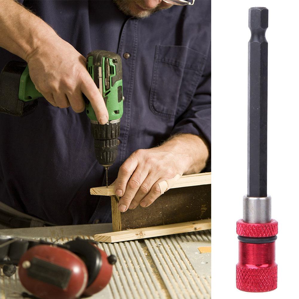 Red Stainless Steel Screwdriver Bit Holder 1Celsius4-Inch Quick Release Magnetic Extension Rod