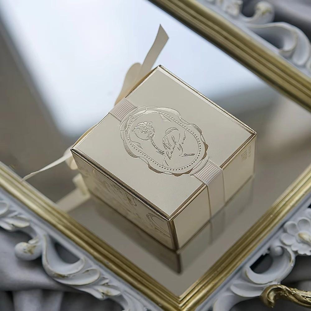 10 ks/šarže s mašlí Svatatební krabička na cukroví Elegantní dárková krabička Vysoce kvalitní krabička na cukroví Narozeninová oslava
