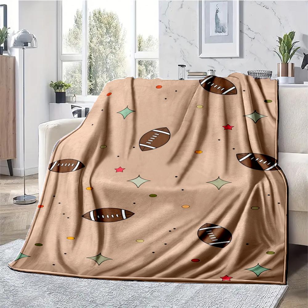 American Football Theme Printed Blanket - Perfect for Couch, Bed, Travel & Outdoor Use | Machine Washable, Cozy & Durable.