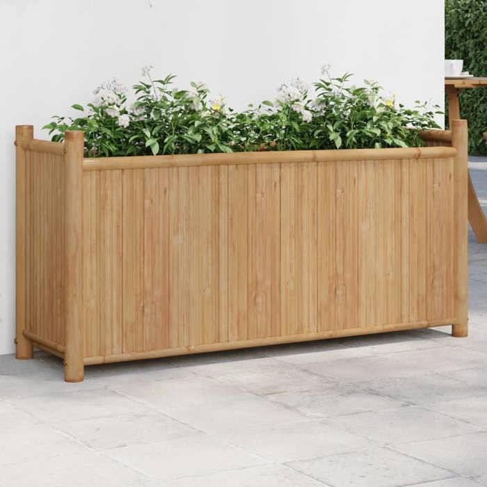 VidaXL Planter 100x30x50 Cm Bamboo, Raised Bed, Flower Pot, Flower Pot, Flower Box, Garden Pot, Stand of 366463