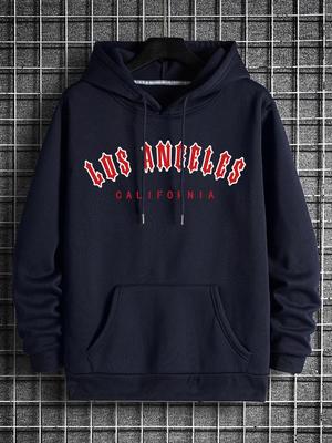 Los Angeles Art Letter Pattern Hoody Unisexs Crewneck Hip Hop Sweatshirt Autumn Casual Clothing Fleece Oversized Hoodie For Unisex Unisex