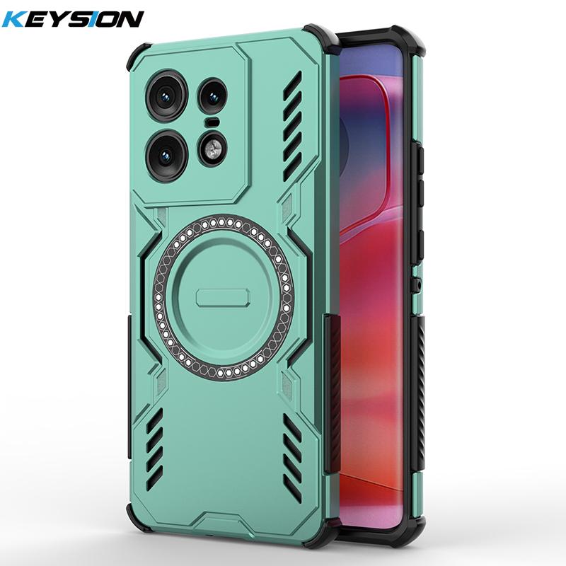 KEYSION Hollow Heat Dissipation Case for Motorola Edge 50 Pro 5G Silicone+PC Magnetic Cooling Shockproof Phone Cover for Edge 50 Pro