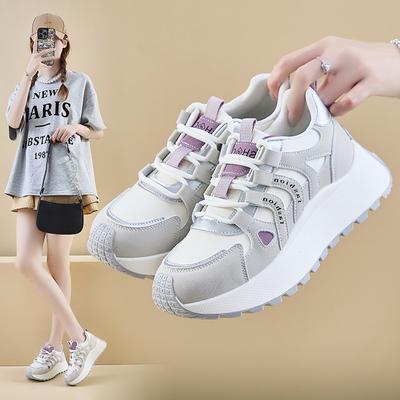 Zapatillas Coreanas Nuevas para Papá para Mujer en Primavera Estudiante para Correr Suela Gruesa Aumentadoras de Altura Casuales para Foto Callejera
