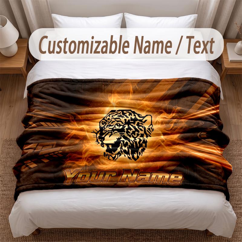 Hull FC Printed Flannel Blanket Custom Name Text Soft Warm Throw For Bedroom Holiday Gift