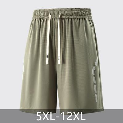 Men's Plus Size Quick Dry Athletic Shorts, Breathable Elastic Waist Sport Pants (5XL-12XL)