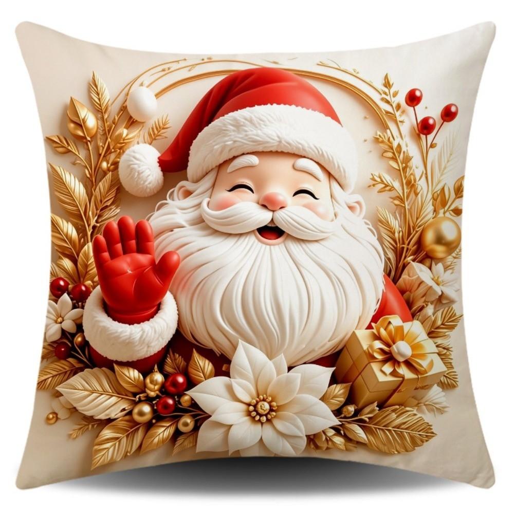 Soft Fabric Christmas Pillow Cover Square Sofa Pillow Case New Holiday Throw Cushion Home Decor