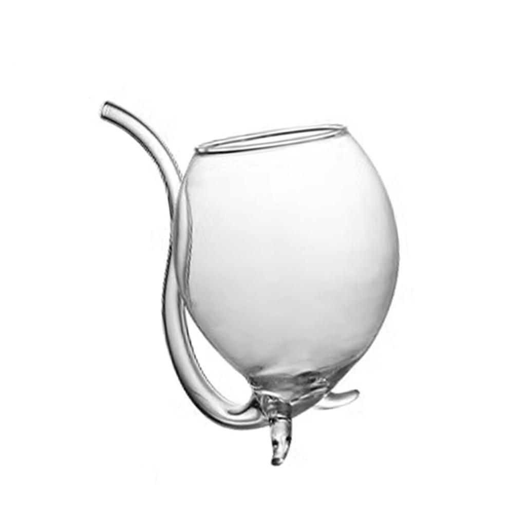 Einzigartiges Pfeifenform-Design Cocktailglas mit Trinkhalm Ideal für festliche Feiern und den täglichen Genuss