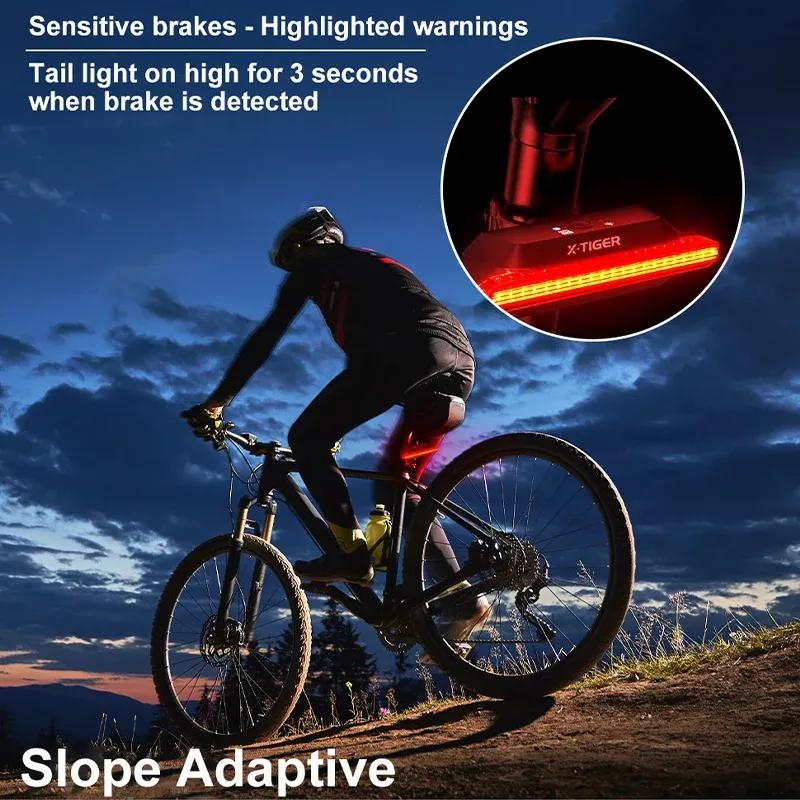 X-TIGER LED Bike Tail Light 6 Mode IPX5 Waterproof Super Bright USB Rechargeable Rear Bike Red Light Warning Bicycle Lights