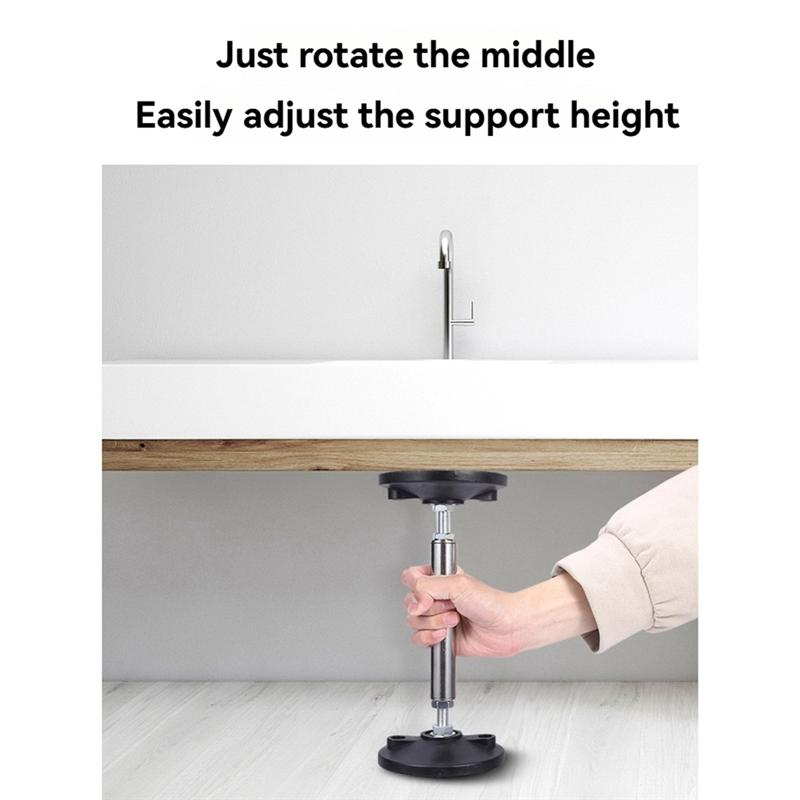 AEE2-2Pcs Telescopic Support Rod Stainless Steel Cabinet Adjustable 30-45Cm Support Pole High Hardness Sink Support