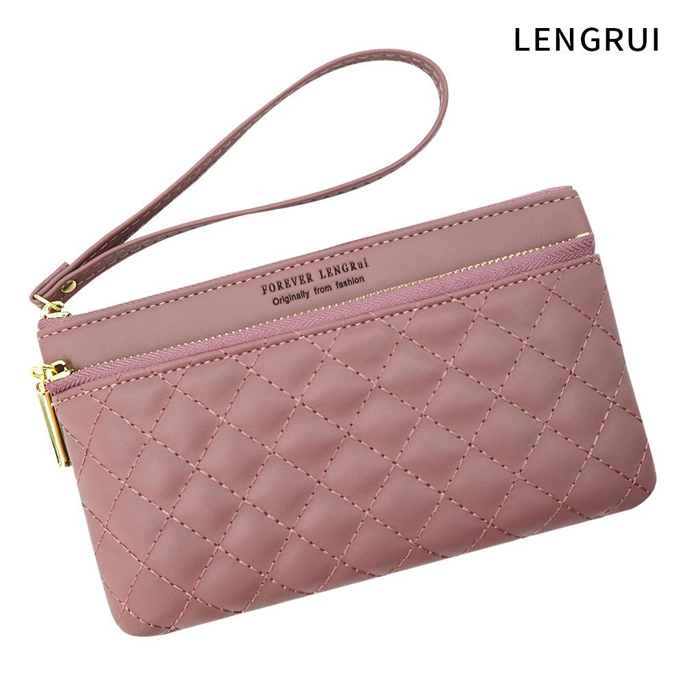 

Женские кошельки Двухмолниевый Легкий Длинный Кошелек - Клатч, Кошелек для Монет и Держатель для Карт 11.5*2*19CM фиолетовый