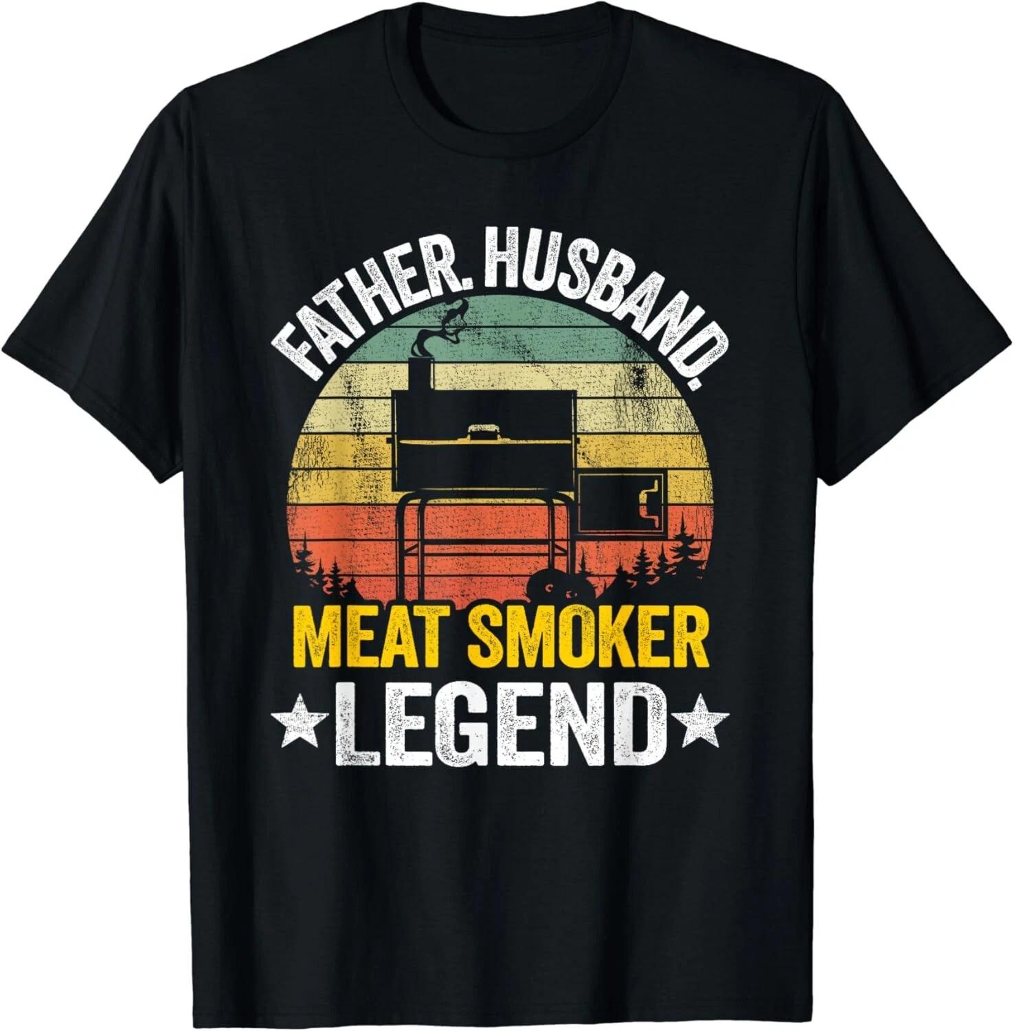 

Father Husband Meat Smoker Legend Grilling Dad Meat Smoking Gift Unisex T-Shirt S