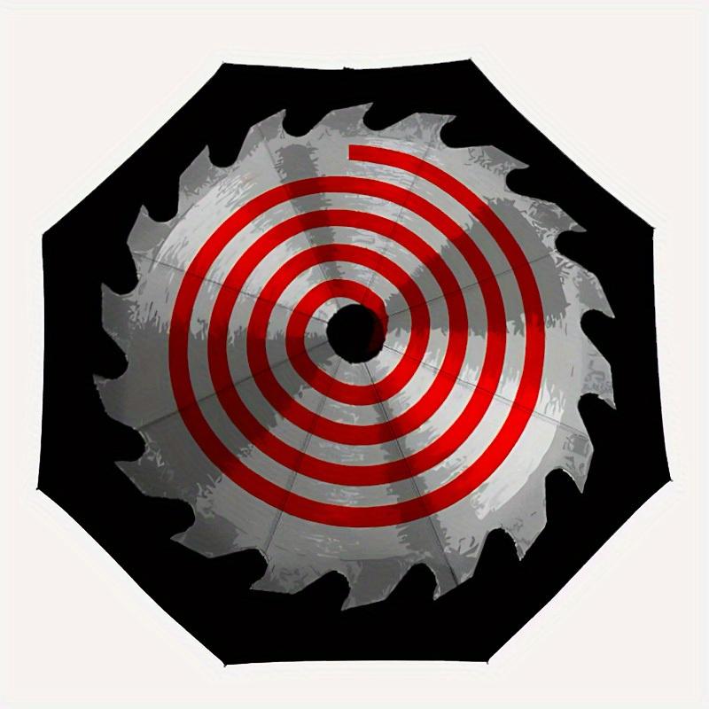 

1pc Saw Blade Automatic Open/close, Heavy-Duty Iron Frame & 8-Rib structure, Compact Folding Umbrella for Women/Men, All-Season Travel, Halloween and