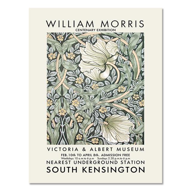 Abstrakte William Morris Blume Blatt Vogel Wandkunst Leinwand Malerei nordische Poster und Drucke Wandbilder für Wohnzimmer Dekor