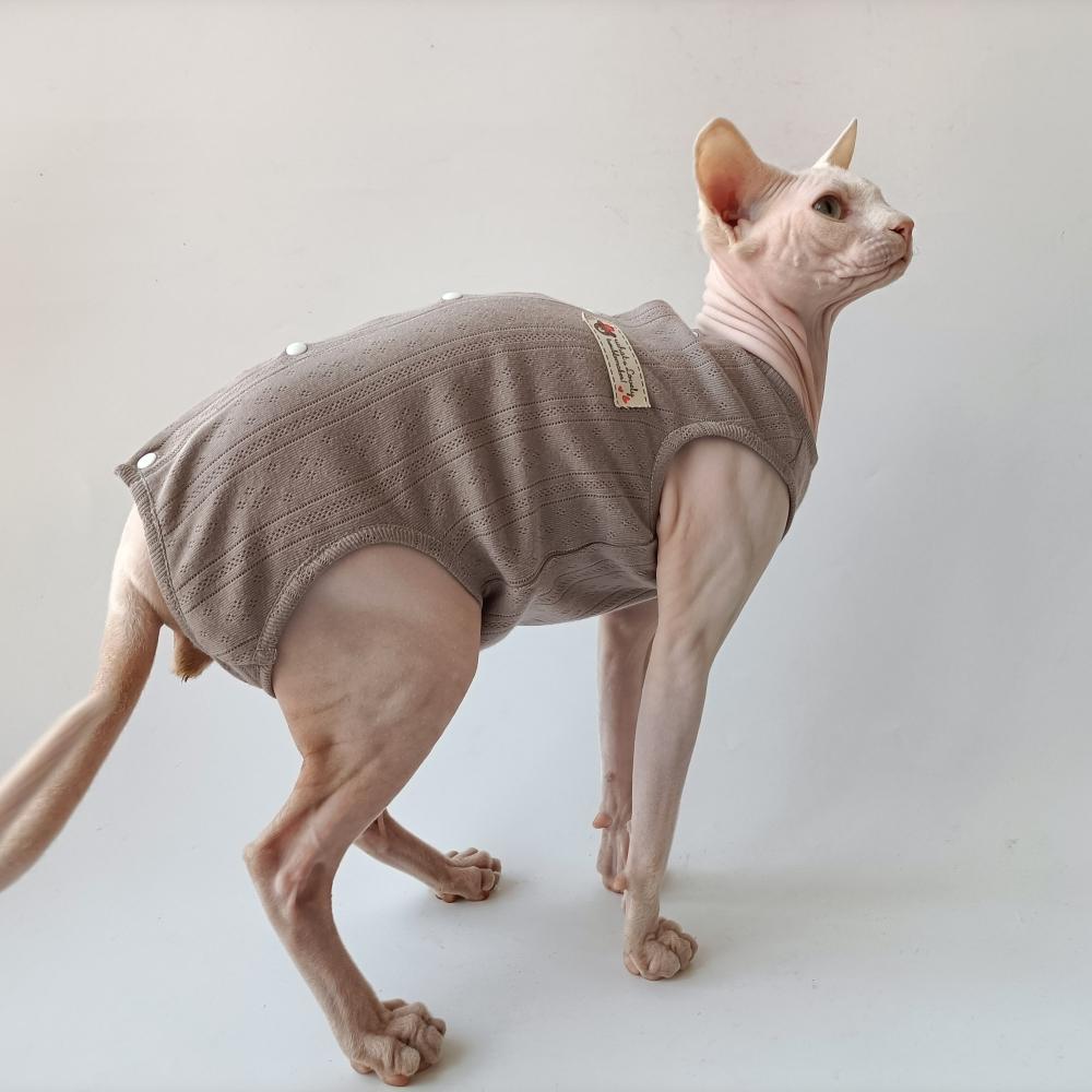 Sphynx Cat Clothes Summer 4-legged Cotton Pajamas Wound Anti-mite Sterilization for Female Cat Surgical Recovery Suit For Kitten