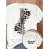 GROW Knochenblumenmuster, modisches Damen-Top T-Shirt