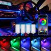 4PCS Car Atmosphere Led Foot Light USB Isqueiro Ambiente de Carro Luzes Decorativas Auto Interior Lâmpadas Ambiente com Controle de APP