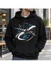 Unisex Airplane Graphic Hoodie, Travel-Inspired Print Drawstring Pullover with Long Sleeves for Fall And Winter Wear