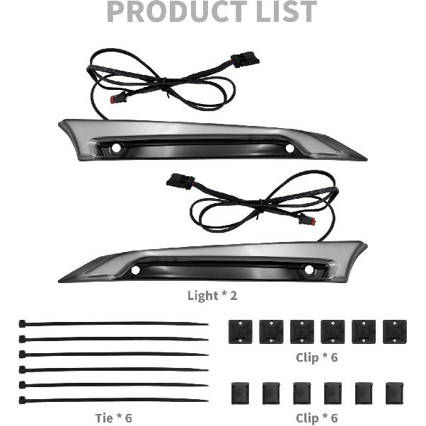 Windshield Side Trim LED Light Turn Signal Running Lamp Fit for Road Glide FLTRX FLTRXS FLTRK FLTRU FLTRXSE FLTRUSE 2015–2024 Black Front Fairing