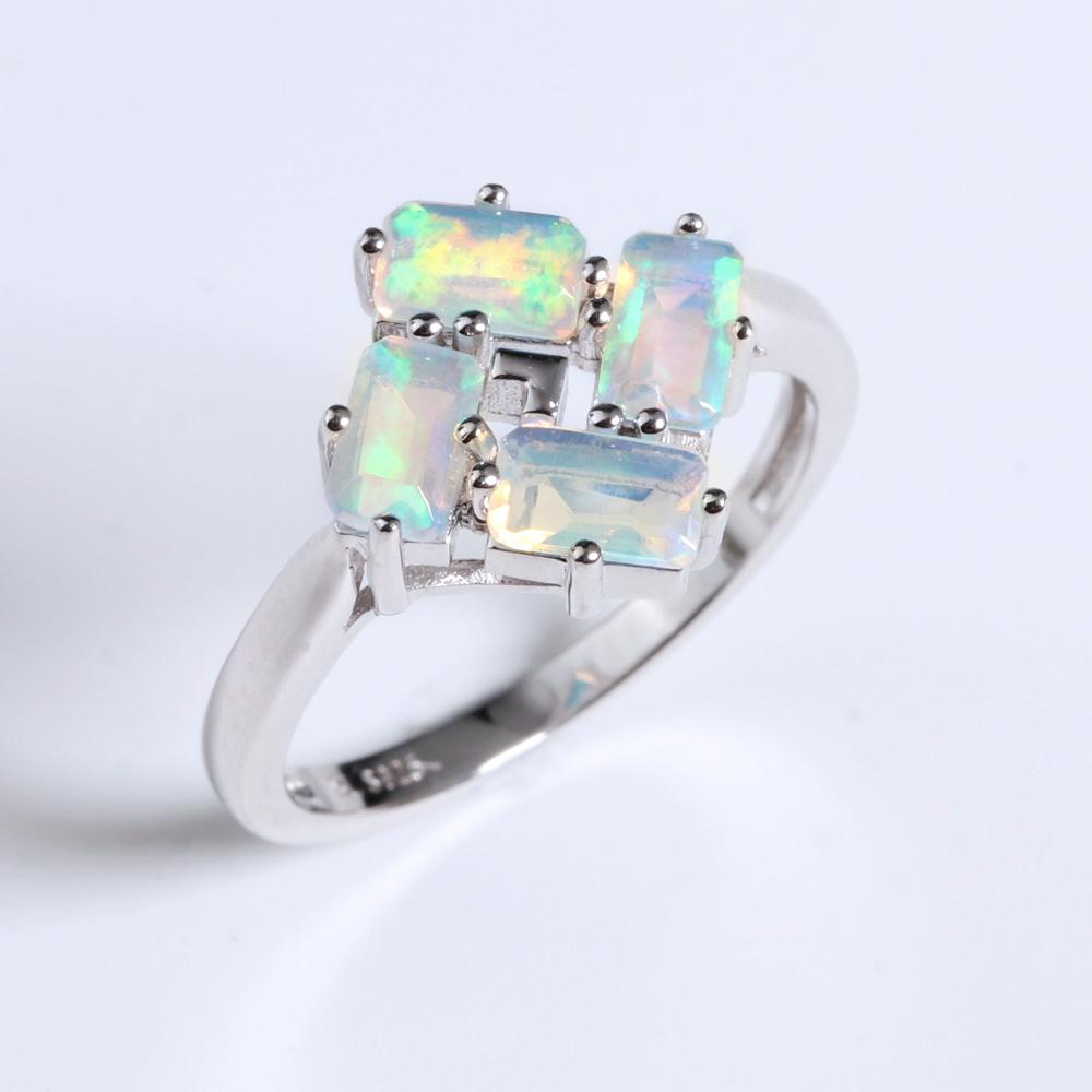 

Классический дизайн в форме аргайла, кольцо с натуральным драгоценным камнем Opel, великолепный модный женский подарок на юбилей, помолвку и банкет US RING SIZE:9# белый