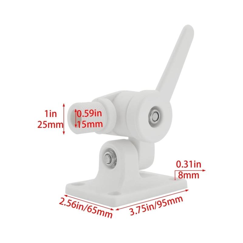 ISURE MARINE VHF Antenna Mounts, Ratchet Mount, White Nylon Adjustable Base Mount for Boat