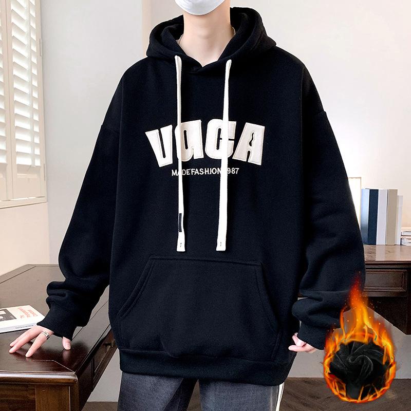 Spring New Hooded Sweatshirt for Men and Women Middle School Students Trendy Long-sleeved Base Top Teenager Fashion Jacket