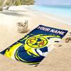 Custom Name Club Amrica Print Beach Towel, Large Soft Quick Dry Towel for Beach Camping Swimming