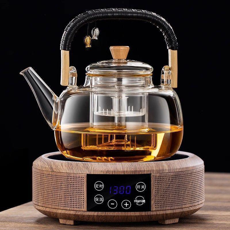 2025 Automatic Electric Ceramic Stove & Large Glass Tea Kettle Set - High Temp Resistant for Brewing