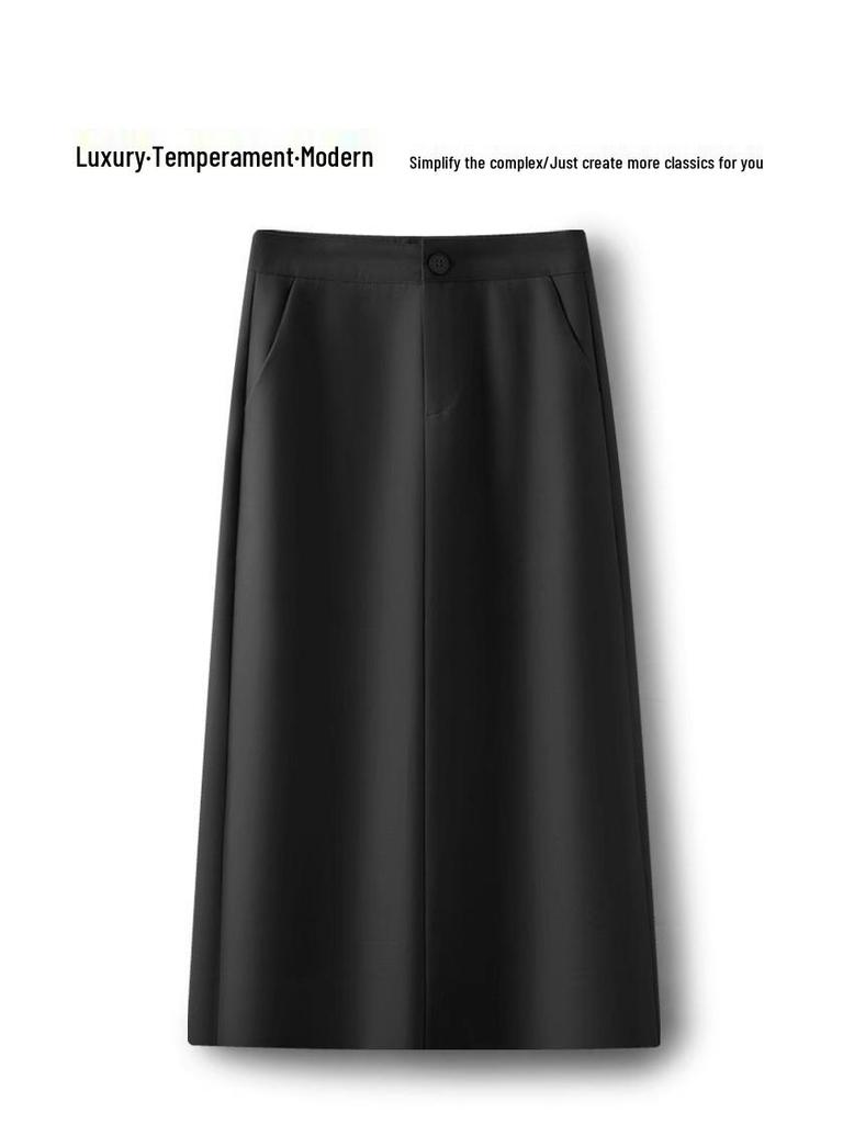 Women's High Waist Gray A-line Bodycon Skirt - Spring/Fall 2025 Collection